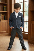 Charger l'image dans la visionneuse de la galerie, Boys Charcoal Plaid Blazer
