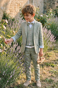 Bild in Galerie-Betrachter laden, Boys Sage Green Linen 3-piece Suit
