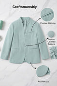 Load image into Gallery viewer, Boys Mint Green Mandarin Collar Blazer
