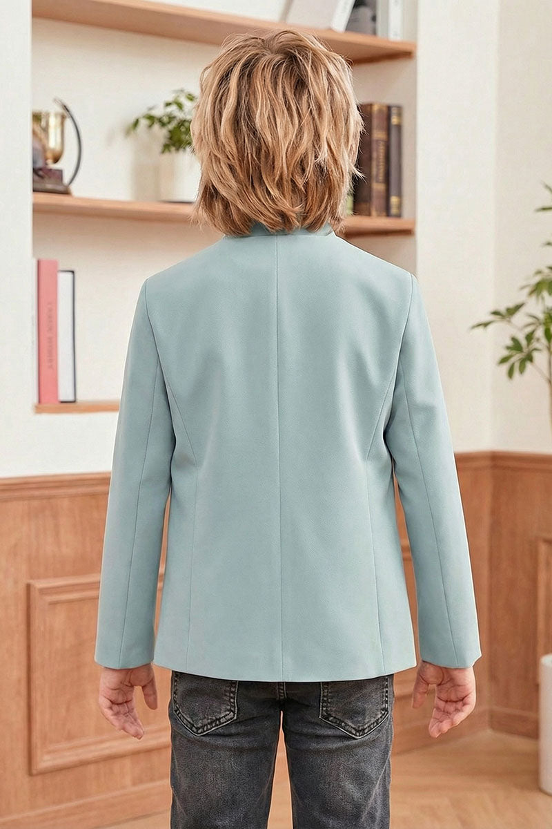 Boys Mint Green Mandarin Collar Blazer