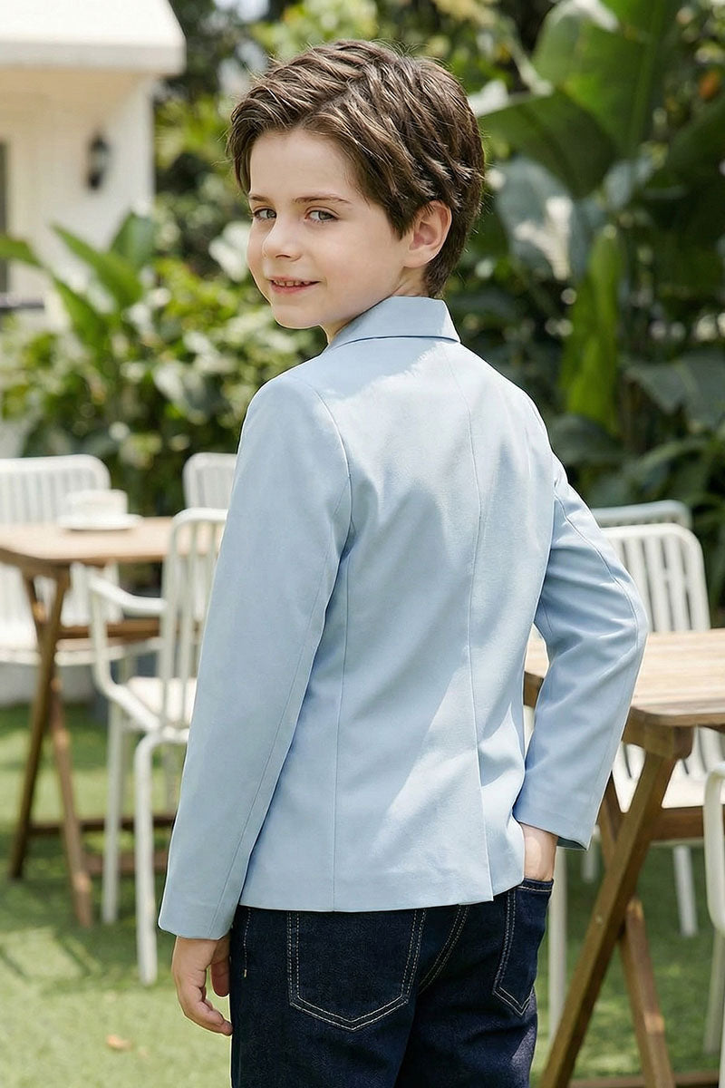 Boys Sky Blue Blazer for Casual Garden Weddings