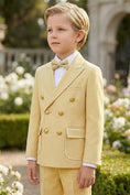 Bild in Galerie-Betrachter laden, Boys Lemon Yellow Double-breasted Blazer
