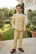 Bild in Galerie-Betrachter laden, Boys Lemon Yellow Double-breasted Blazer
