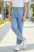 Gallery viewerに画像を読み込む, Boys Sky Blue Grid Pattern Trousers
