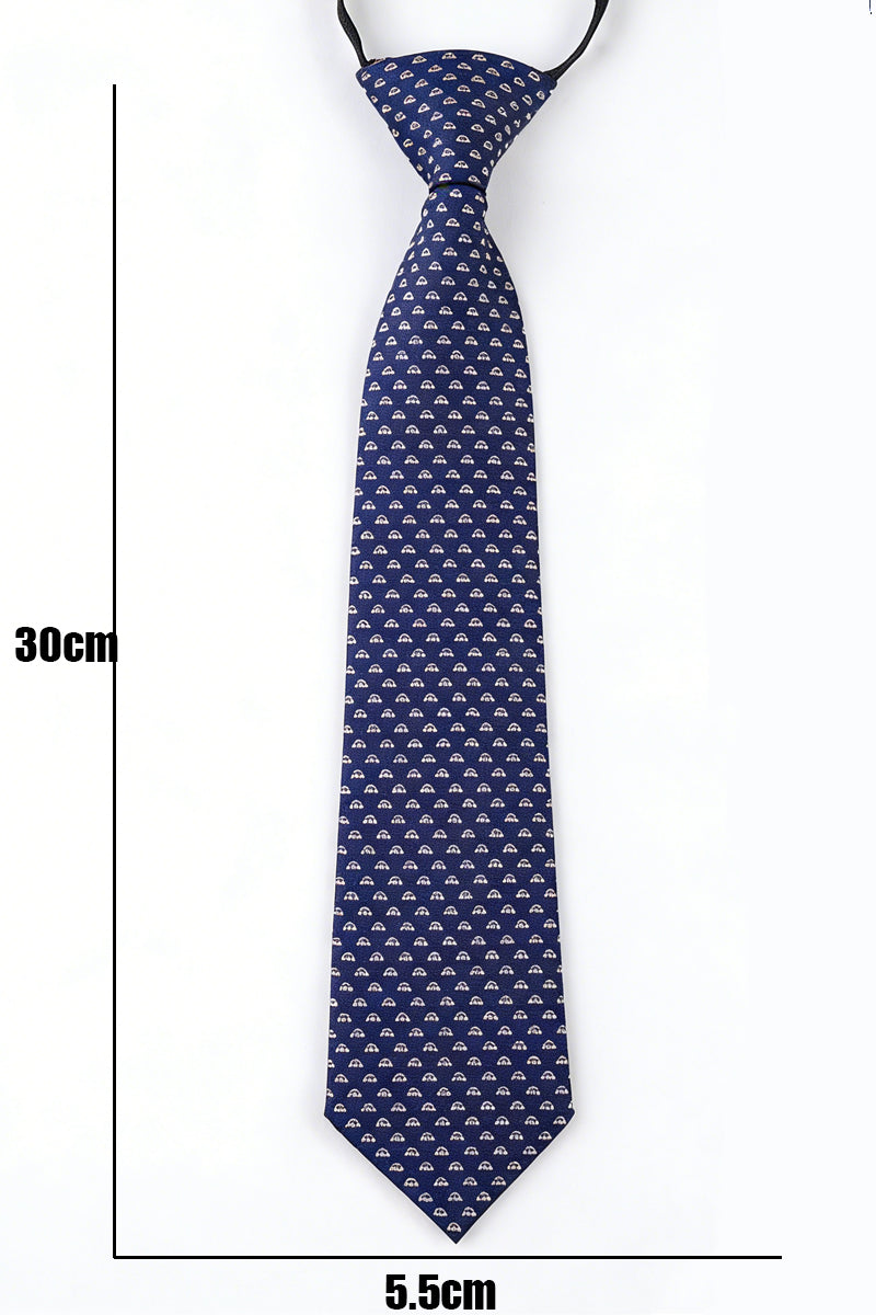 Navy Blue Car Embroidered Tie