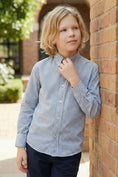 Load image into Gallery viewer, Boys Blue Gingham Long-sleeve Shirt
