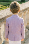 Cargar la imagen en la vista de la galería, Boys Purple Linen Single-breasted Blazer
