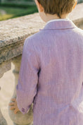 Cargar la imagen en la vista de la galería, Boys Purple Linen Single-breasted Blazer
