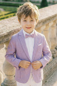 Cargar la imagen en la vista de la galería, Boys Purple Linen Single-breasted Blazer
