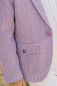 Cargar la imagen en la vista de la galería, Boys Purple Linen Single-breasted Blazer
