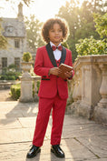 Cargar la imagen en la vista de la galería, Boys Red Single-breasted 3-piece Suit
