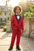 Cargar la imagen en la vista de la galería, Boys Red Single-breasted 3-piece Suit
