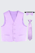 Load image into Gallery viewer, Boys Purple Single-breasted Vest

