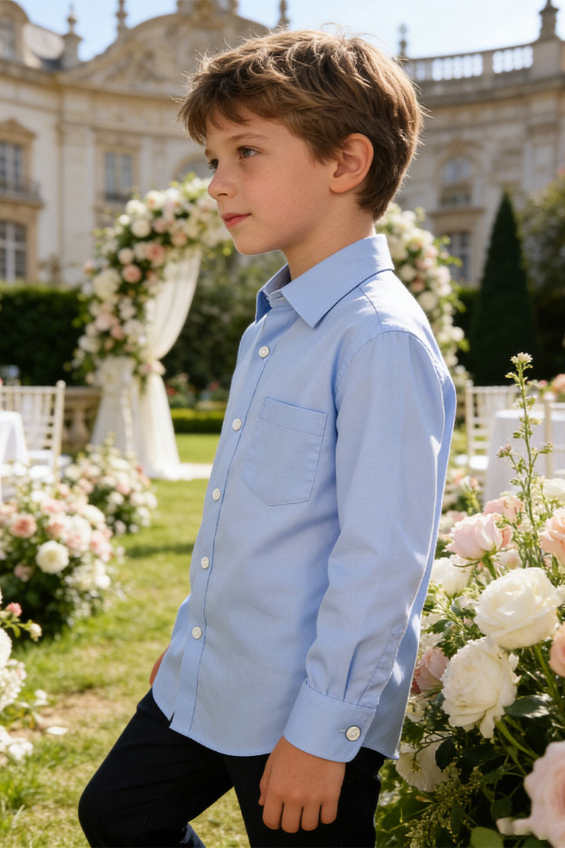 Boys Light Blue Formal Dress Shirt