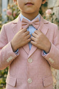 Load image into Gallery viewer, Boys Pink Plaid Linen Single-breasted Blazer
