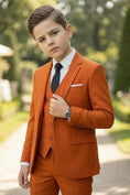 Load image into Gallery viewer, Boys Burnt Orange Single-breasted 3-piece Suit
