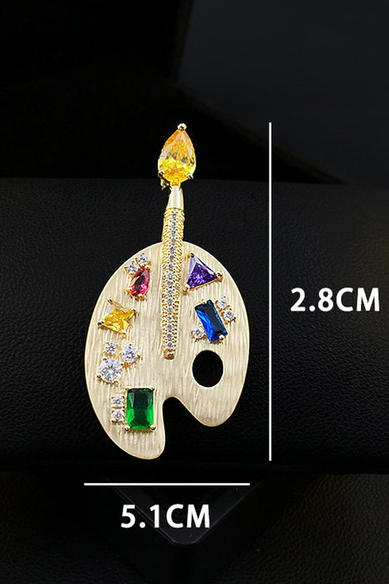 Boys Diamond-encrusted Multicolored Canvas Brooch