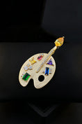 Load image into Gallery viewer, Boys Diamond-encrusted Multicolored Canvas Brooch
