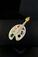 Boys Diamond-encrusted Multicolored Canvas Brooch