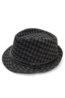 Boys Houndstooth Belt Buckle Decorative Hat