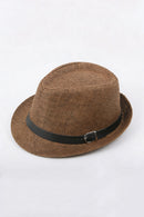 Boys Straw Belt Buckle Decorative Sun Hat