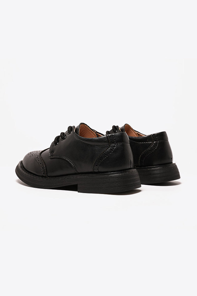Boys Black Baroque Patent Leather Shoes（ 4-16 years old）