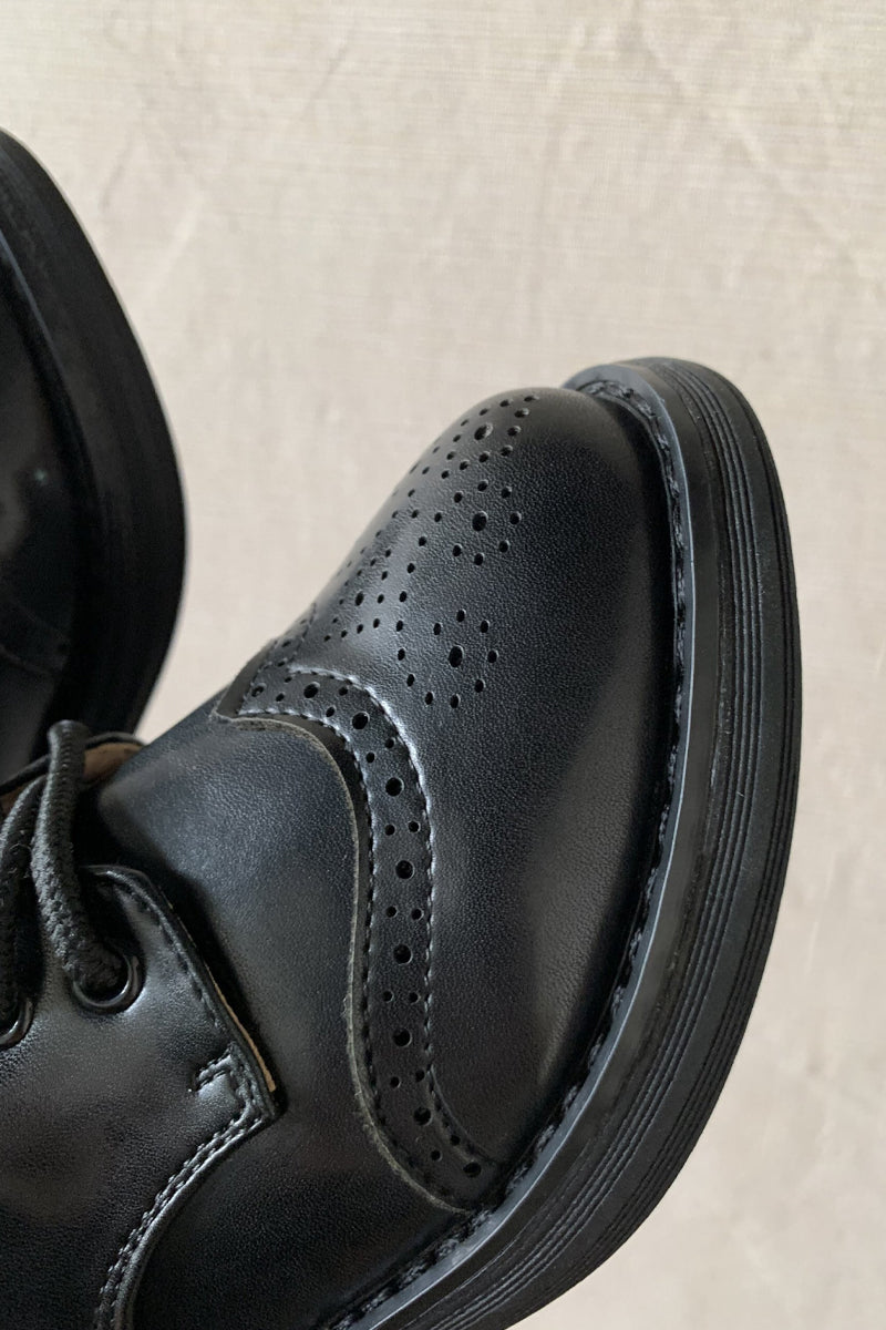 Boys Black Baroque Patent Leather Shoes（ 4-16 years old）
