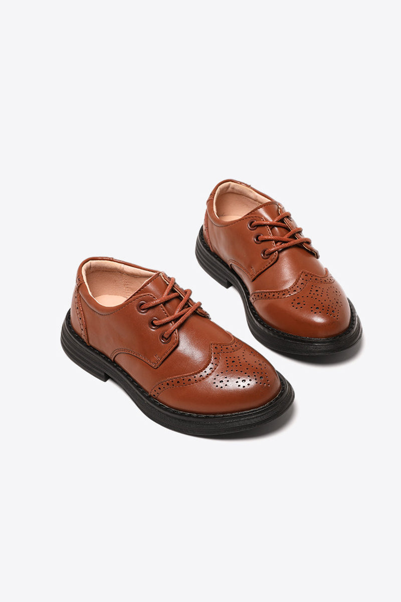 Boys Brown Baroque Patent Leather Shoes（ 4-16 years old）