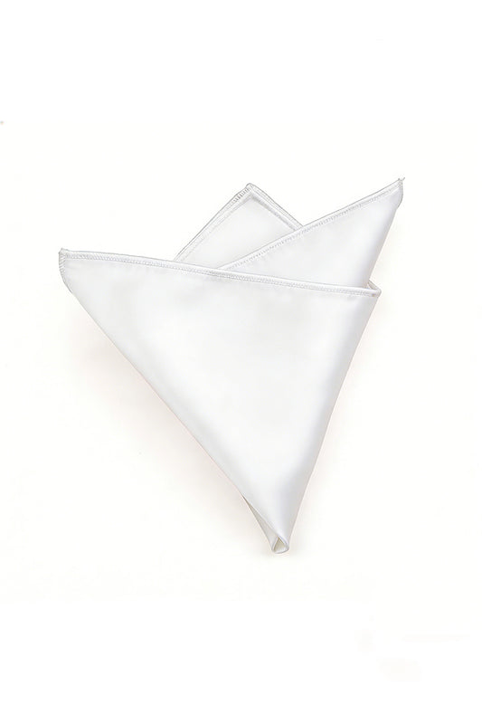 Boys White Satin Pocket Square