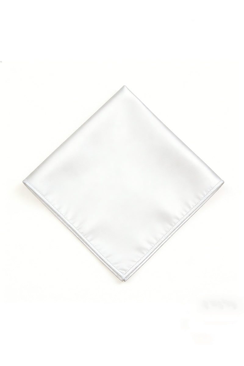 Boys White Satin Pocket Square