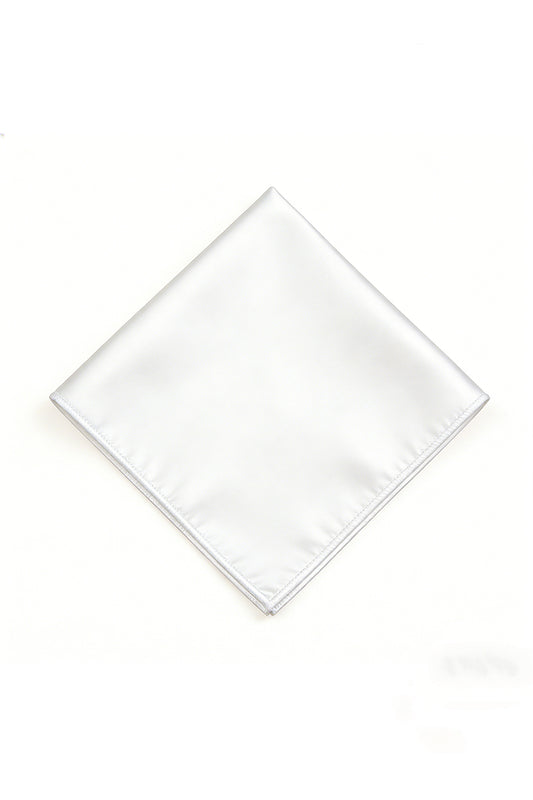 Boys White Satin Pocket Square
