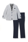 Bild in Galerie-Betrachter laden, Boys Light Grey Plaid Single-breasted 2-piece Suits
