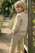 Load image into Gallery viewer, Boys Beige Linen-blend Single-breasted 2-piece Suits
