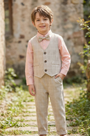 Boys' Casual Cute Vest, Shirt, And Pants Three-Piece Set