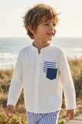 Load image into Gallery viewer, Boys' Simple And Fashionable Striped Cotton Long-Sleeved Shirt

