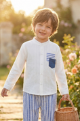 Load image into Gallery viewer, Boys' Simple And Fashionable Striped Cotton Long-Sleeved Shirt
