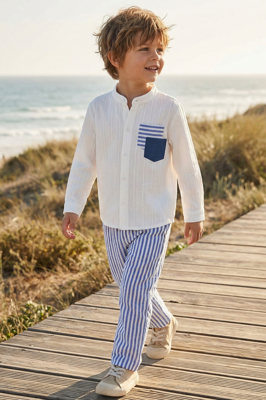 Boys' Casual And Fashionable Striped Pants
