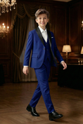 Load image into Gallery viewer, Boys' Vintage Luxury Three-Piece Suit Set With Patchwork Satin
