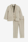 Bild in Galerie-Betrachter laden, Boys Beige Pinstripe Linen-blend Single-breasted 2-piece Suits
