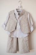 Load image into Gallery viewer, Boys Beige Linen 2-piece Set
