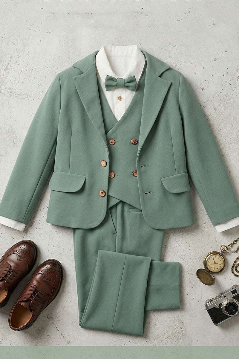 Boys Sage Green 3-Piece Suit for Garden Weddings