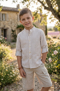 Cargar la imagen en la vista de la galería, Boys Round-Neck Striped Shirt
