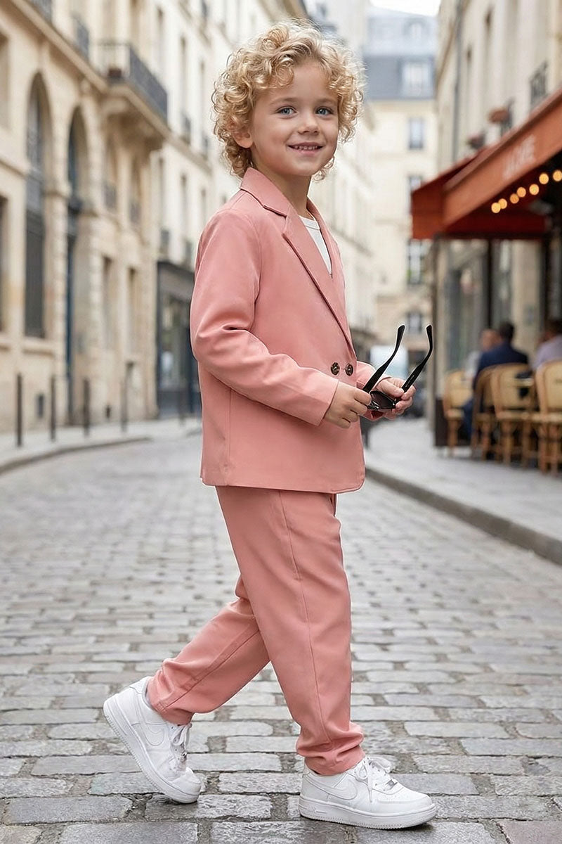 Boys Blush Pink 2-Piece Suit for Romantic Weddings