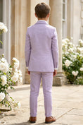 Load image into Gallery viewer, Boys Lavender Linen Blend 3-piece Suit
