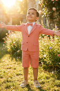 Load image into Gallery viewer, Boys Coral Linen Blend 2-piece Set
