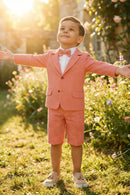 Boys Coral Linen Blend 2-piece Set
