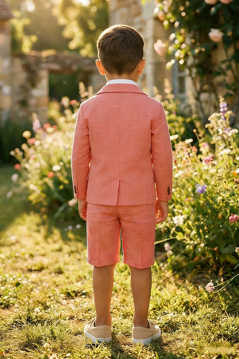Boys Coral Linen Blend 2-piece Set