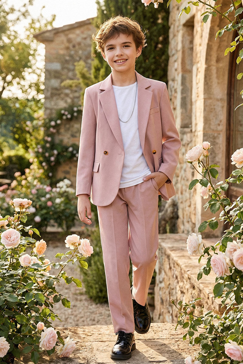 Boys Blush Pink 2-Piece Suit for Garden Weddings