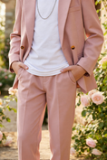 Bild in Galerie-Betrachter laden, Boys Blush Pink 2-Piece Suit for Garden Weddings
