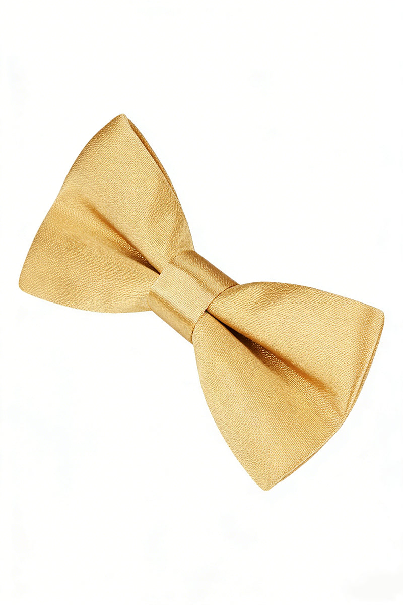 Boys Gold Satin Bow Tie